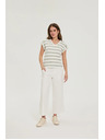 Moodo Olive Green Striped Blouse Moodo
