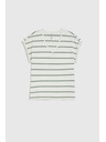 Moodo Olive Green Striped Blouse Moodo