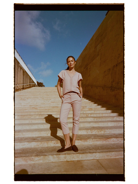 Moodo Růžové rybaření kalhoty Moodo