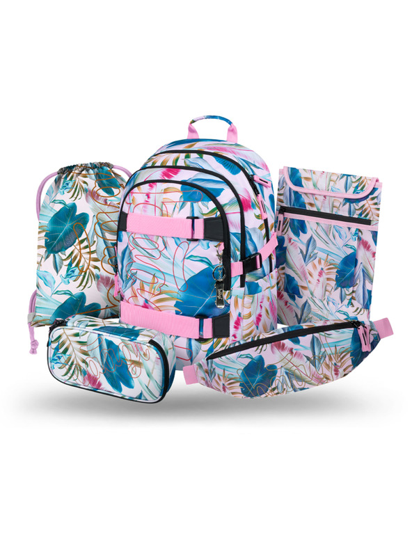 BAAGL  BAAGL SET 5 Skate Leafs: batoh, penál, sáček, ledvinka, obal na notebook