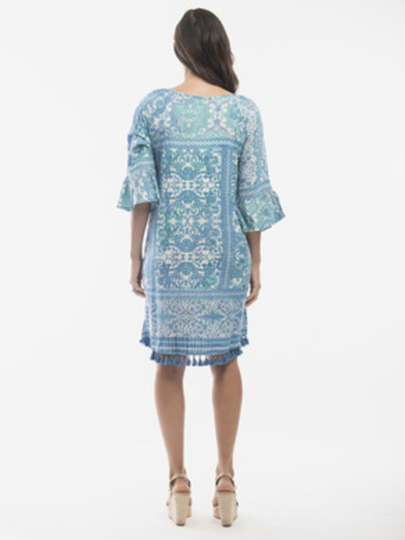 Orientique Modré dámské vzorované šaty
