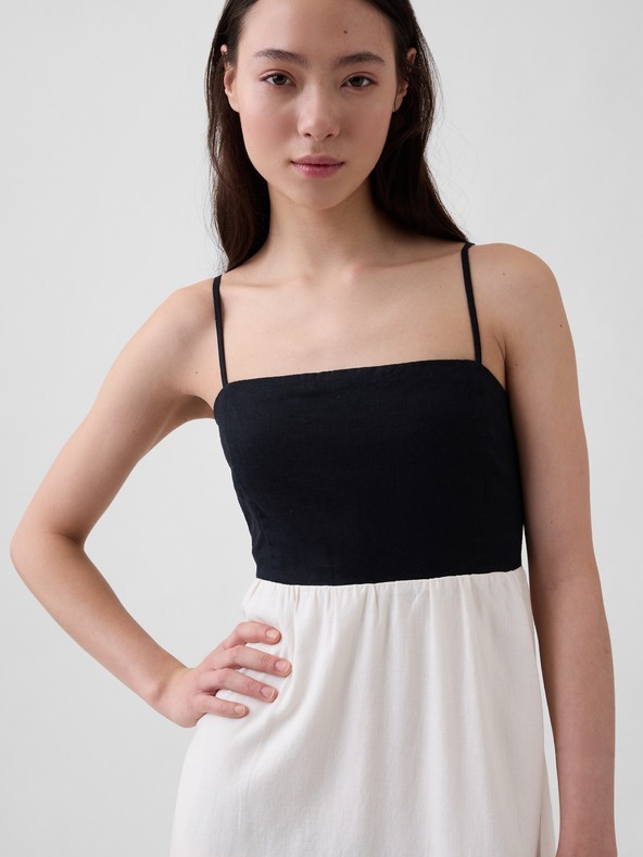 GAP Lněné maxi šaty GAP