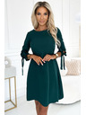 numoco Trapézové šaty s mašlemi - zelené Numoco ALICE