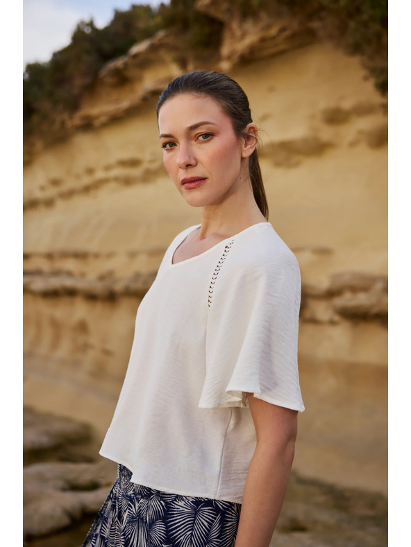 Moodo Košile s širokými rukávy bílá Moodo