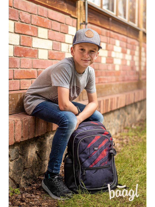 BAAGL  BAAGL SET 5 Core Láva: batoh, penál, sáček, ledvinka, obal na notebook