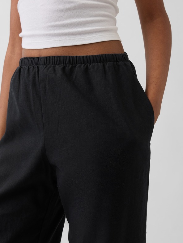 GAP Lněné kalhoty Relaxed Wide-Leg GAP