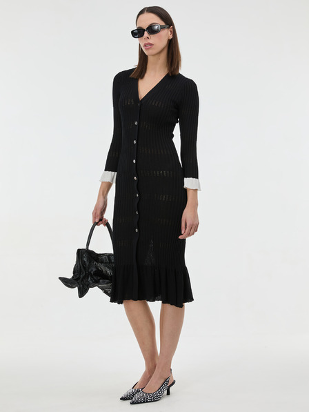 Orsay Černé dámské úpletové midi šaty ORSAY