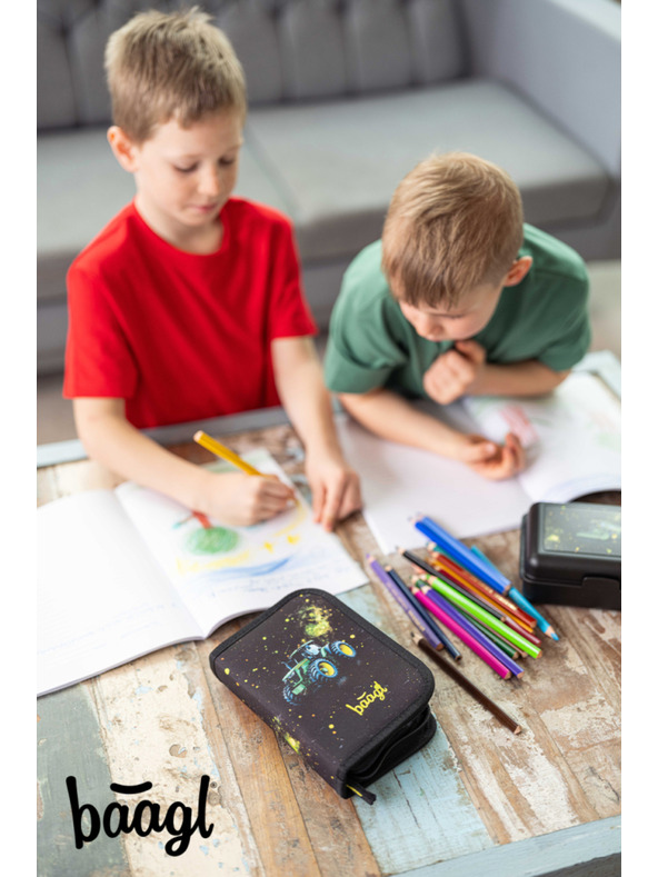 BAAGL  BAAGL Školní penál jednopatrový Traktor GRS