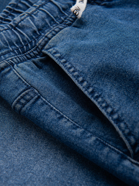 Ombre Clothing Pánské džínové kalhoty JOGGERS s pracím efektem - modré V2 OM-PADJ-0267 Ombre Clothing