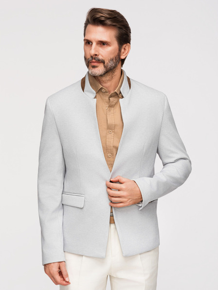 Ombre Clothing Pánské žíhané sako se stojáčkem Ombre Clothing