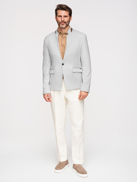 Ombre Clothing Pánské žíhané sako se stojáčkem Ombre Clothing