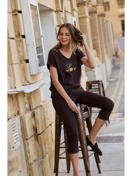 Moodo Halenka s potiskem hnědá Moodo