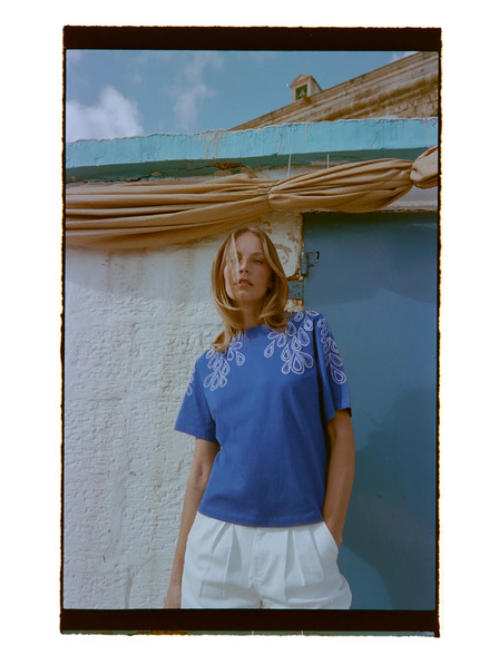 Moodo Bavlněné tričko modré Moodo