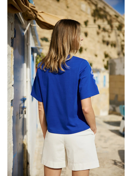 Moodo Bavlněné tričko modré Moodo