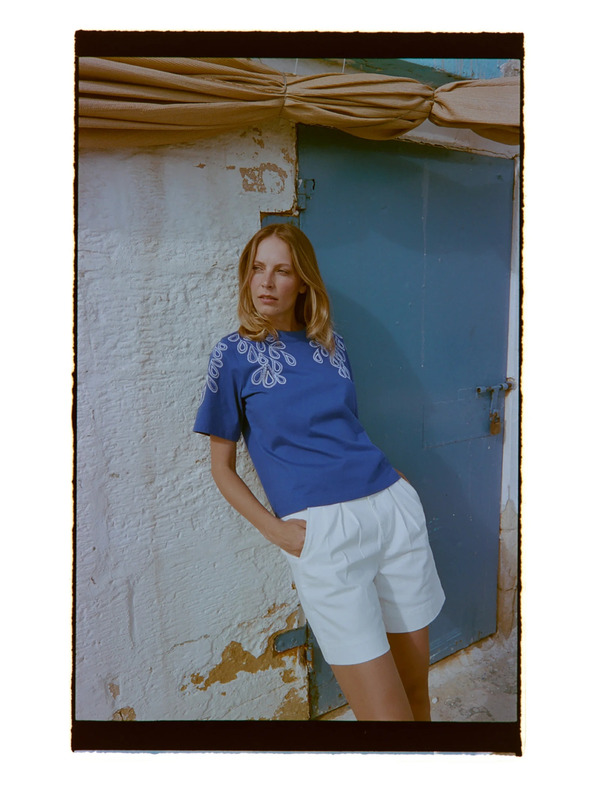 Moodo Bavlněné tričko modré Moodo