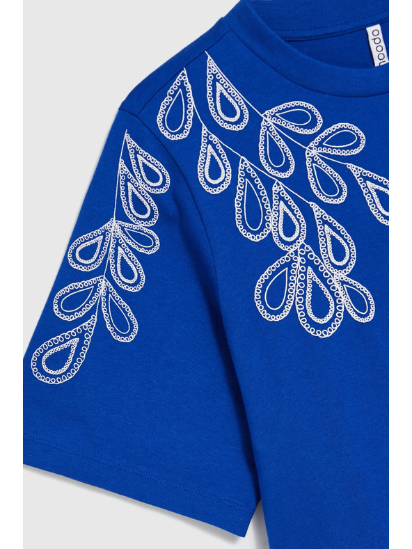 Moodo Bavlněné tričko modré Moodo