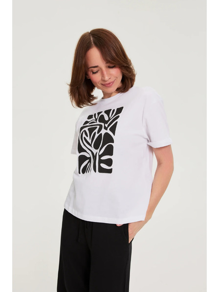 Moodo Halenka s potiskem bílá Moodo