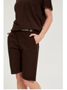 Moodo Bavlněné šortky hnědé Moodo