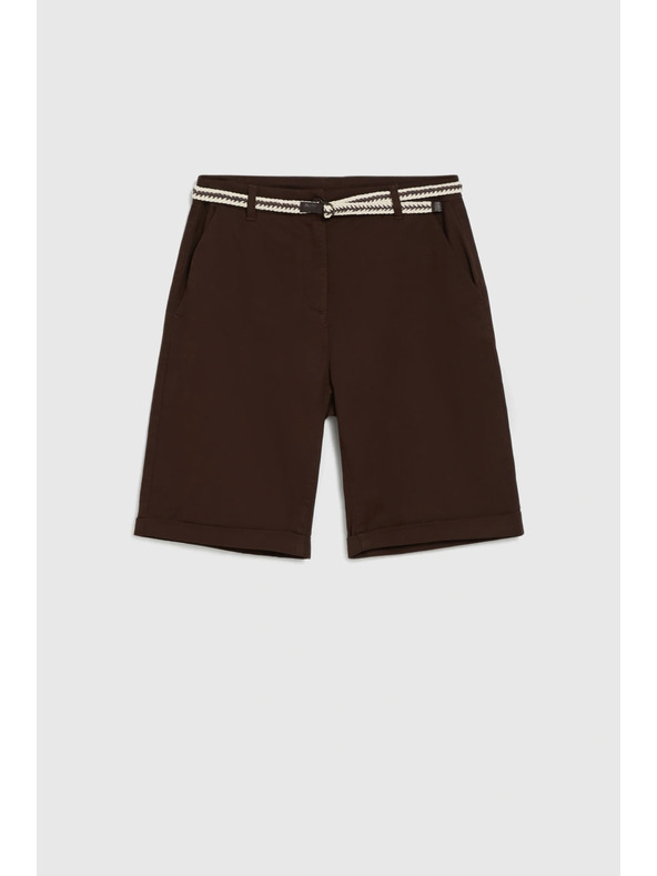 Moodo Bavlněné šortky hnědé Moodo