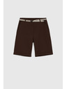 Moodo Bavlněné šortky hnědé Moodo