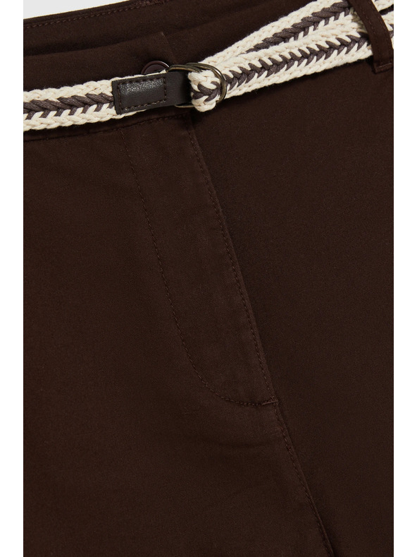 Moodo Bavlněné šortky hnědé Moodo