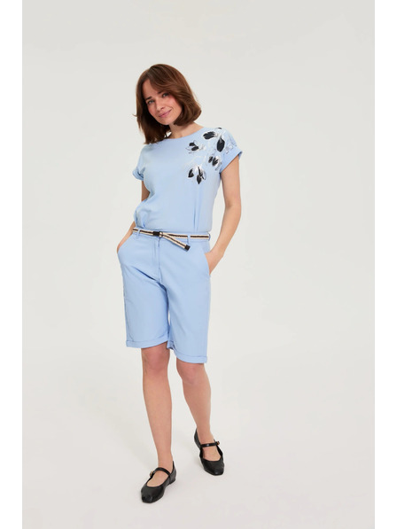 Moodo Bavlněné šortky nebesky modré Moodo