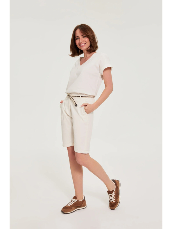 Moodo Bavlněné šortky bílé Moodo