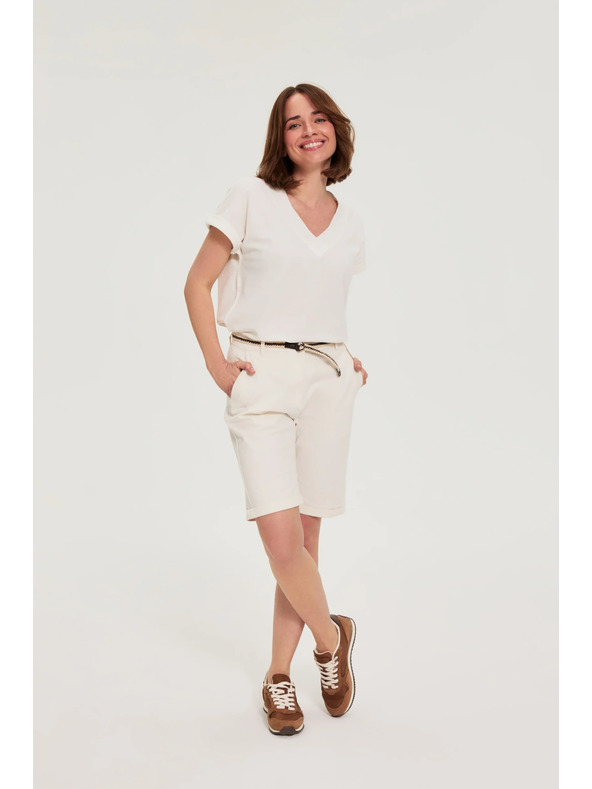 Moodo Bavlněné šortky bílé Moodo