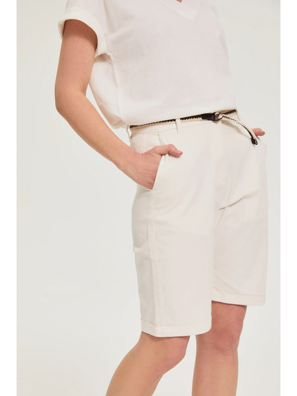 Moodo Bavlněné šortky bílé Moodo