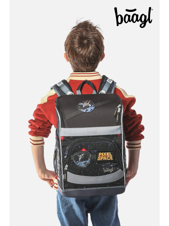 BAAGL  BAAGL SET 5 Zippy Plus Pixel Space: aktovka, penál, sáček, zástěra, peněženka