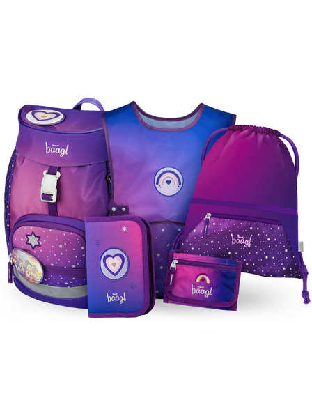 BAAGL  BAAGL SET 5 Airy Koně srdce: batoh, penál, sáček, zástěra, peněženka