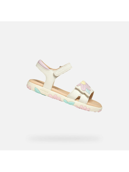 Geox Bílé dívčí sandály Geox Sandal Haiti