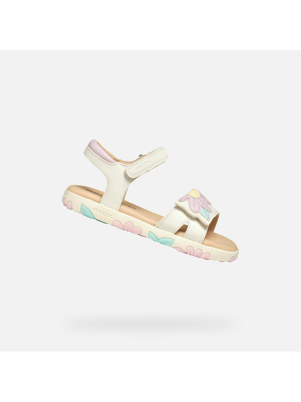 Geox Bílé dívčí sandály Geox Sandal Haiti