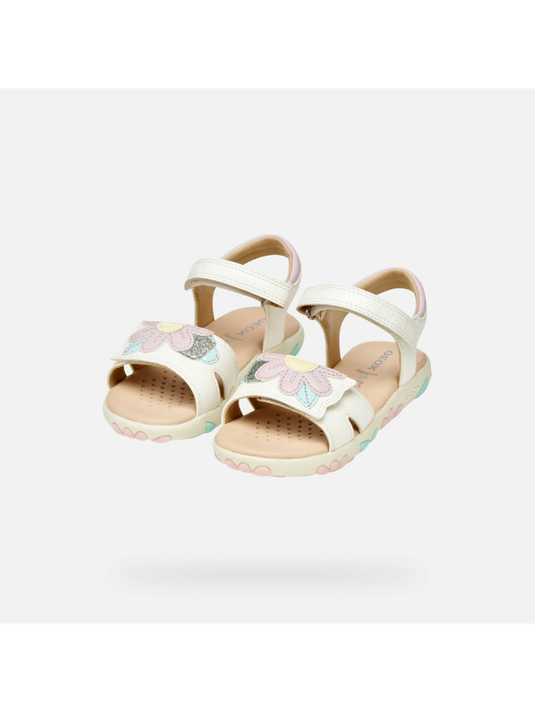 Geox Bílé dívčí sandály Geox Sandal Haiti