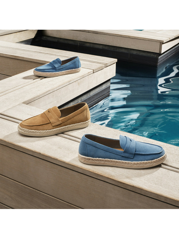 Geox Modré pánské mokasíny Geox Costuni