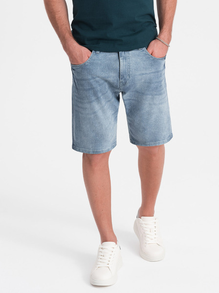 Ombre Clothing Světle modré pánské džínové kraťasy Ombre Clothing