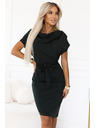 numoco ROXI šaty s asymetrickou sukní a páskem