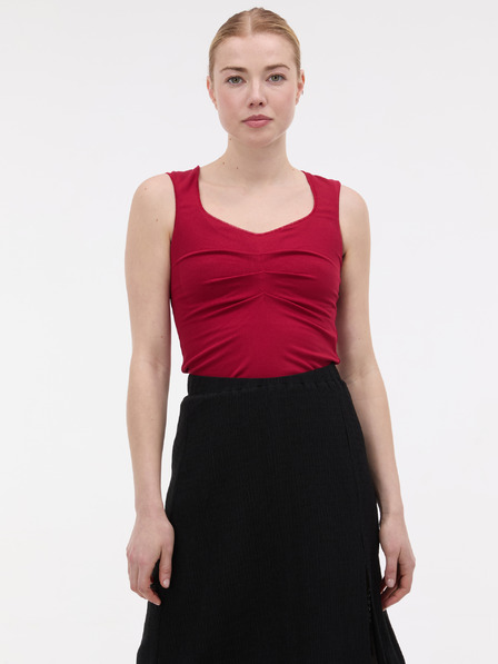 Orsay Červené dámské tílko s řasením ORSAY