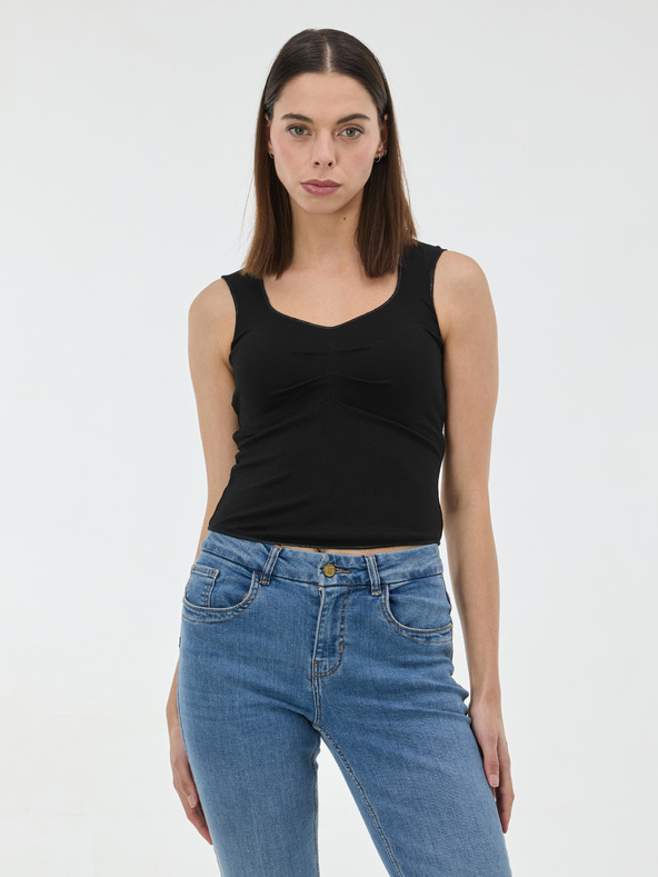 Orsay Černé dámské tílko s řasením ORSAY