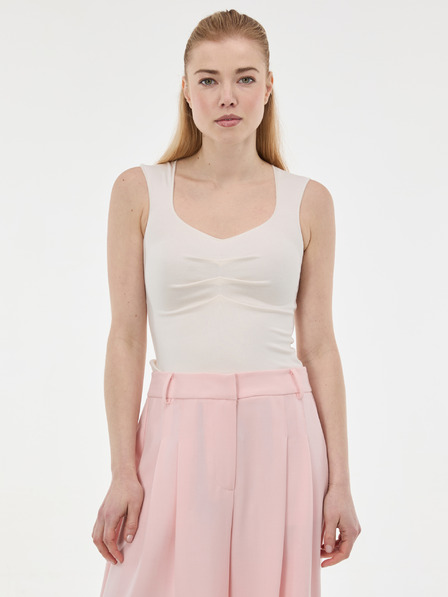 Orsay Krémové dámské tílko s řasením ORSAY