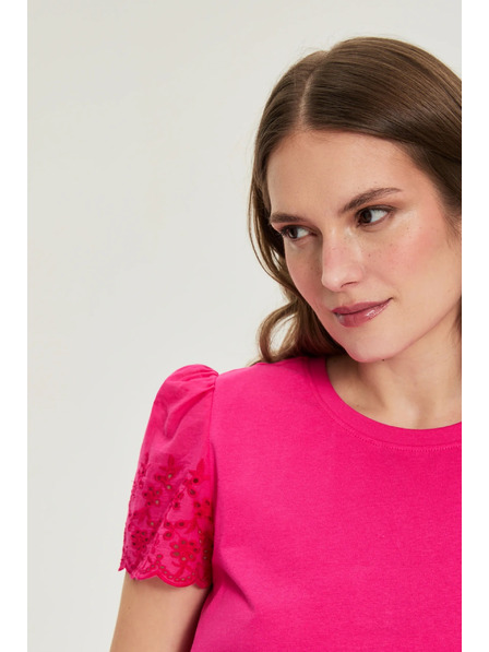 Moodo Hladké tričko fuchsiové Moodo