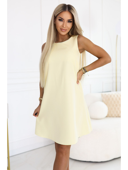 numoco VICTORIA Trapézové šaty bez rukávů s páskem - máslová žlutá