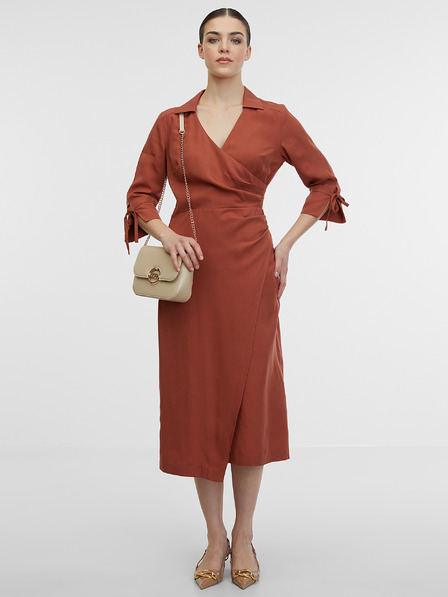 Orsay Hnědé dámské zavinovací šaty ORSAY