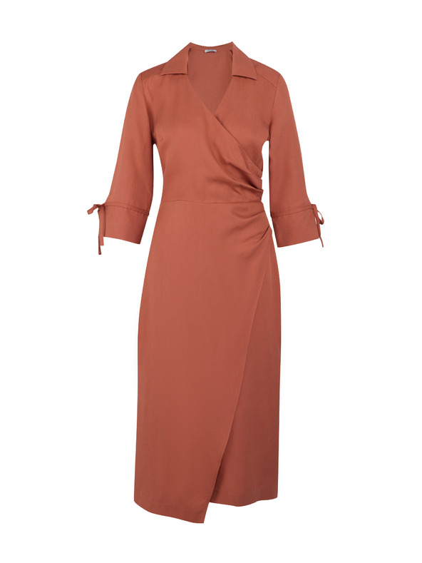 Orsay Hnědé dámské zavinovací šaty ORSAY