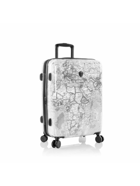 Heys Černo-bílý vzorovaný cestovní kufr Heys Journey 3G M Black/White Map