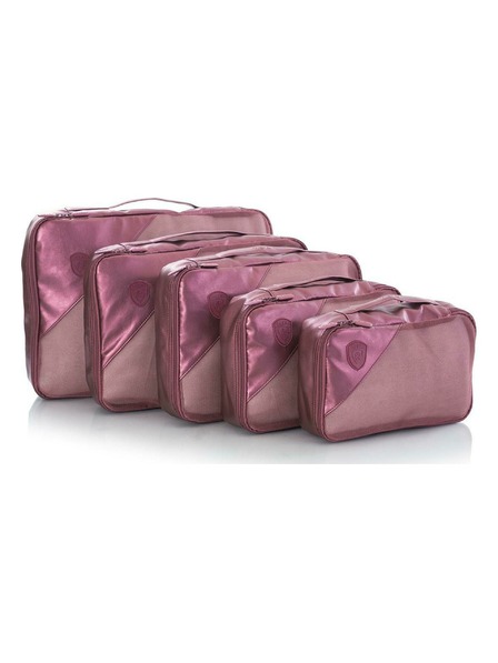 Heys Sada pěti cestovních taštiček v tmavě růžové barvě Heys Metallic Packing Cube 5pc