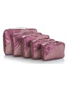 Heys Sada pěti cestovních taštiček v tmavě růžové barvě Heys Metallic Packing Cube 5pc