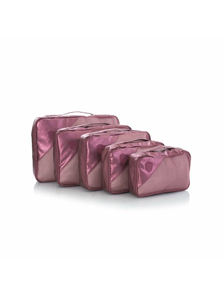 Heys Sada pěti cestovních taštiček v tmavě růžové barvě Heys Metallic Packing Cube 5pc