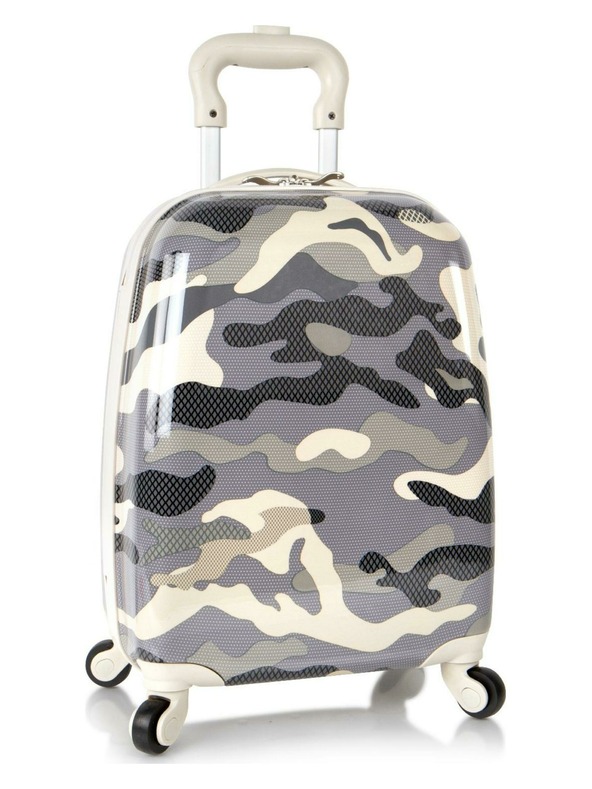 Heys Šedý dětský vzorovaný kufr Heys Kids 4w Grey Camo