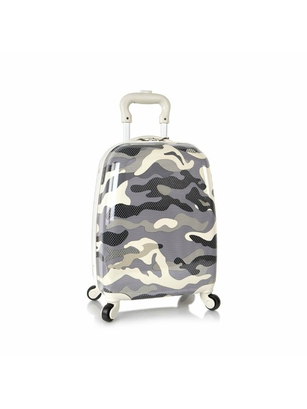 Heys Šedý dětský vzorovaný kufr Heys Kids 4w Grey Camo